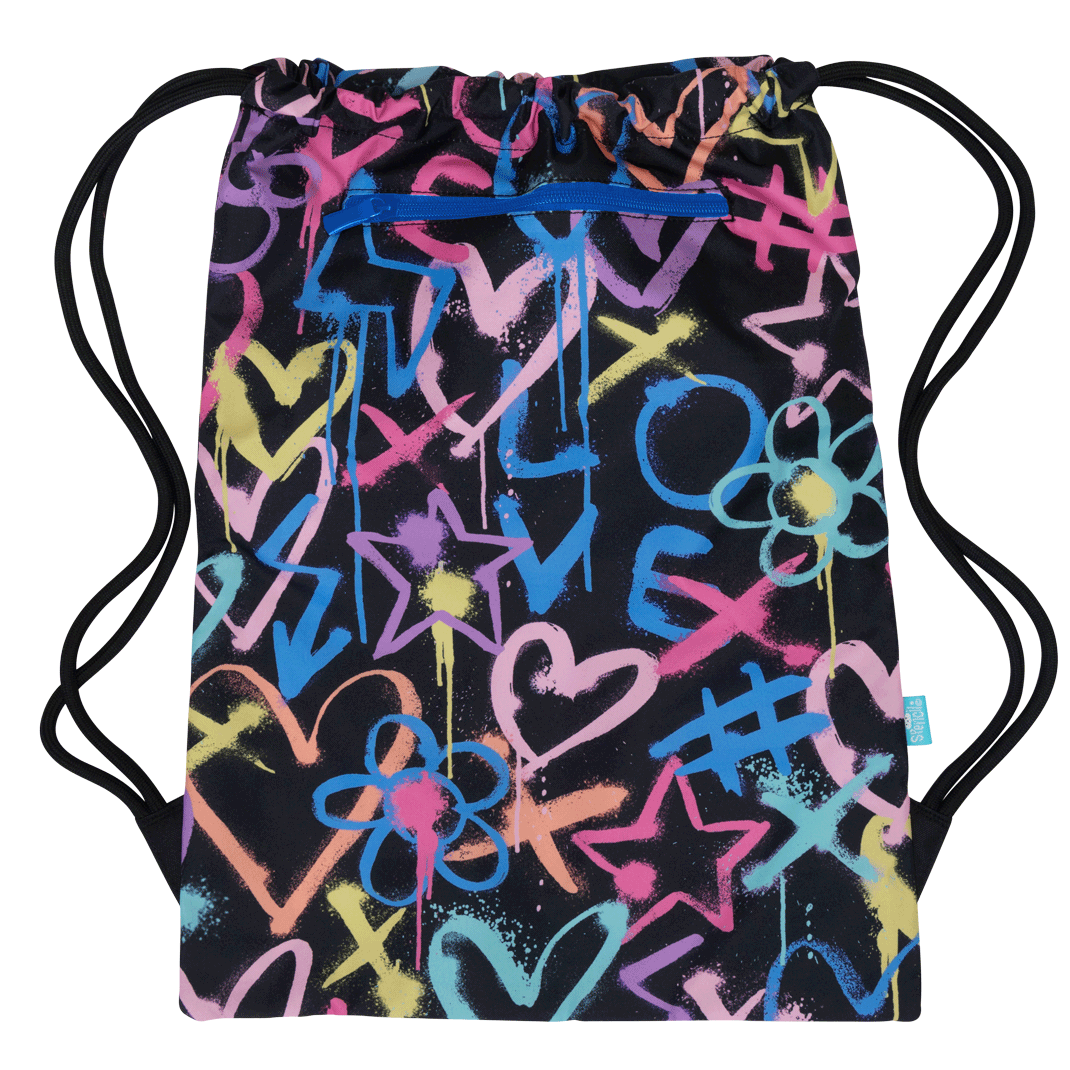 Big Drawstring Bag - Hearts & Crosses