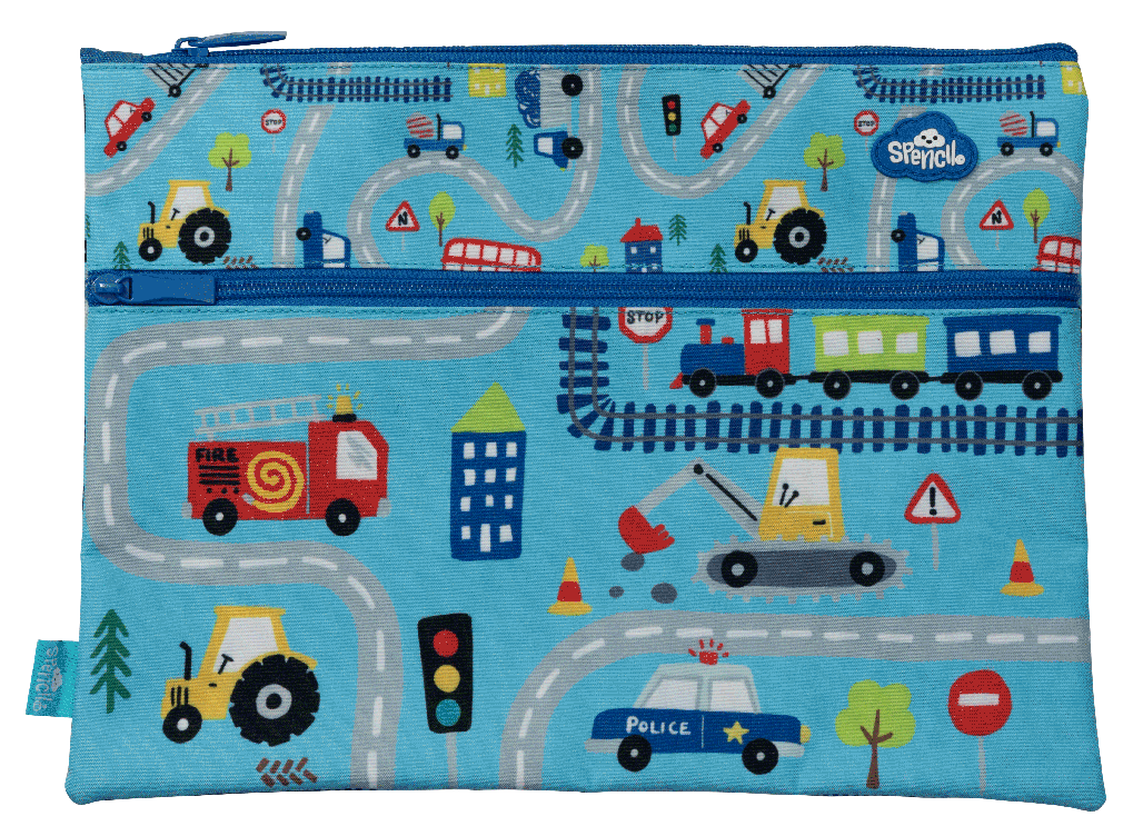A4 Twin Zip Pencil Case - Tiny Town