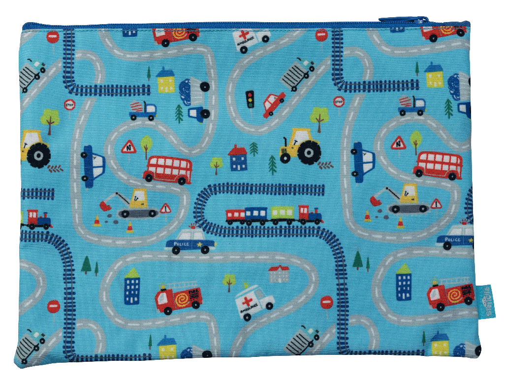 A4 Twin Zip Pencil Case - Tiny Town