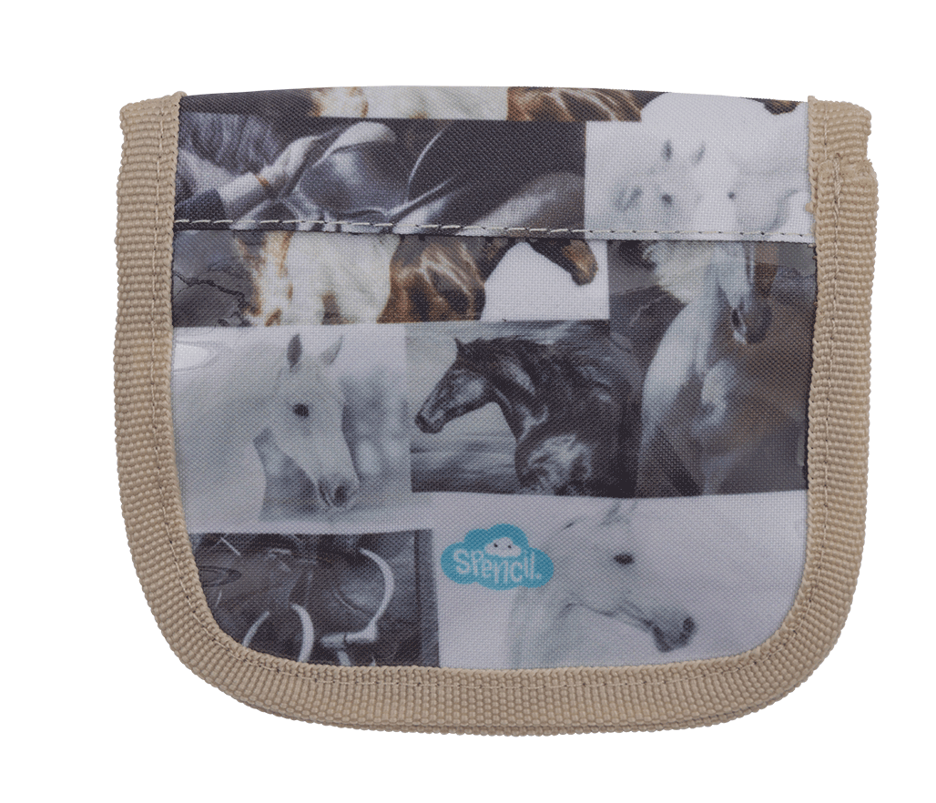Lanyard Wallet - Black & White Horses