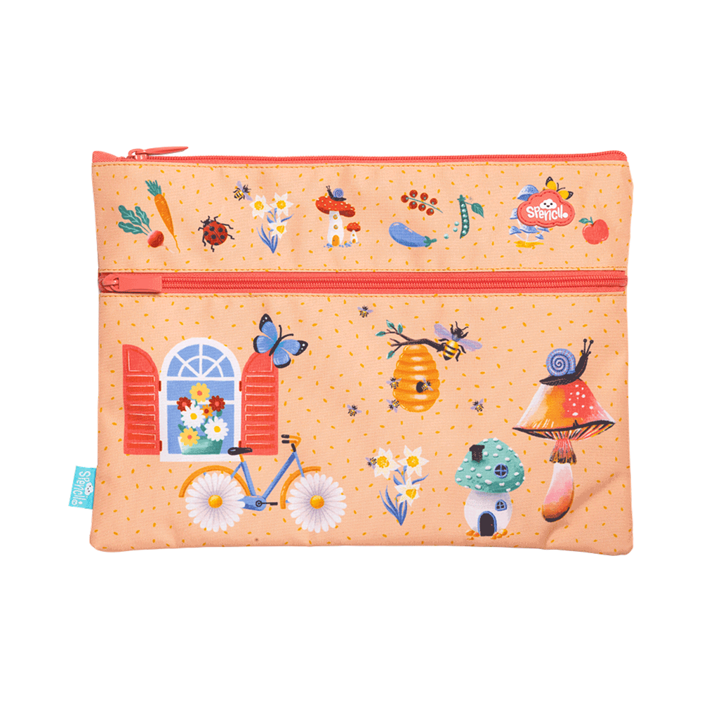 A4 Twin Zip Pencil Case - Secret Garden