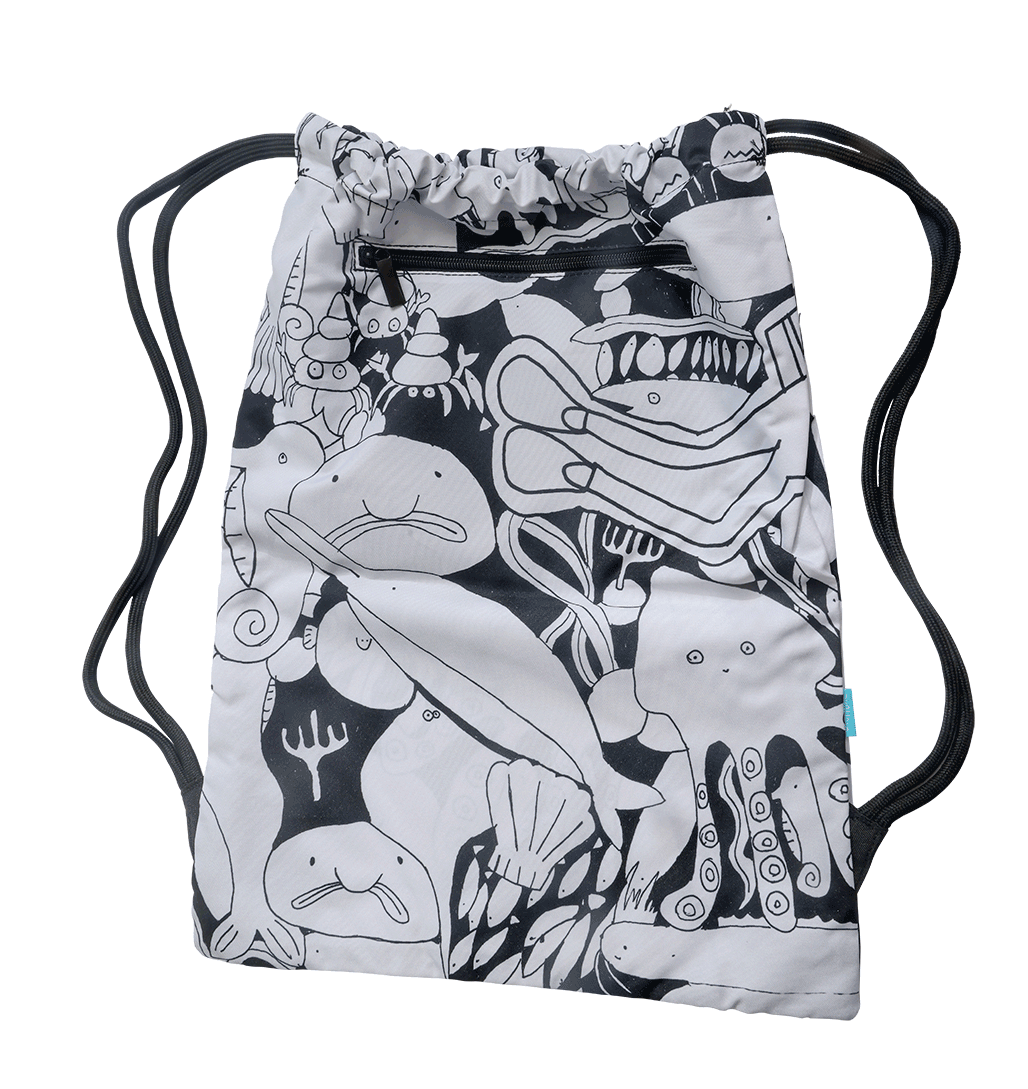 Big Drawstring Bag - Diving with Sea Friends