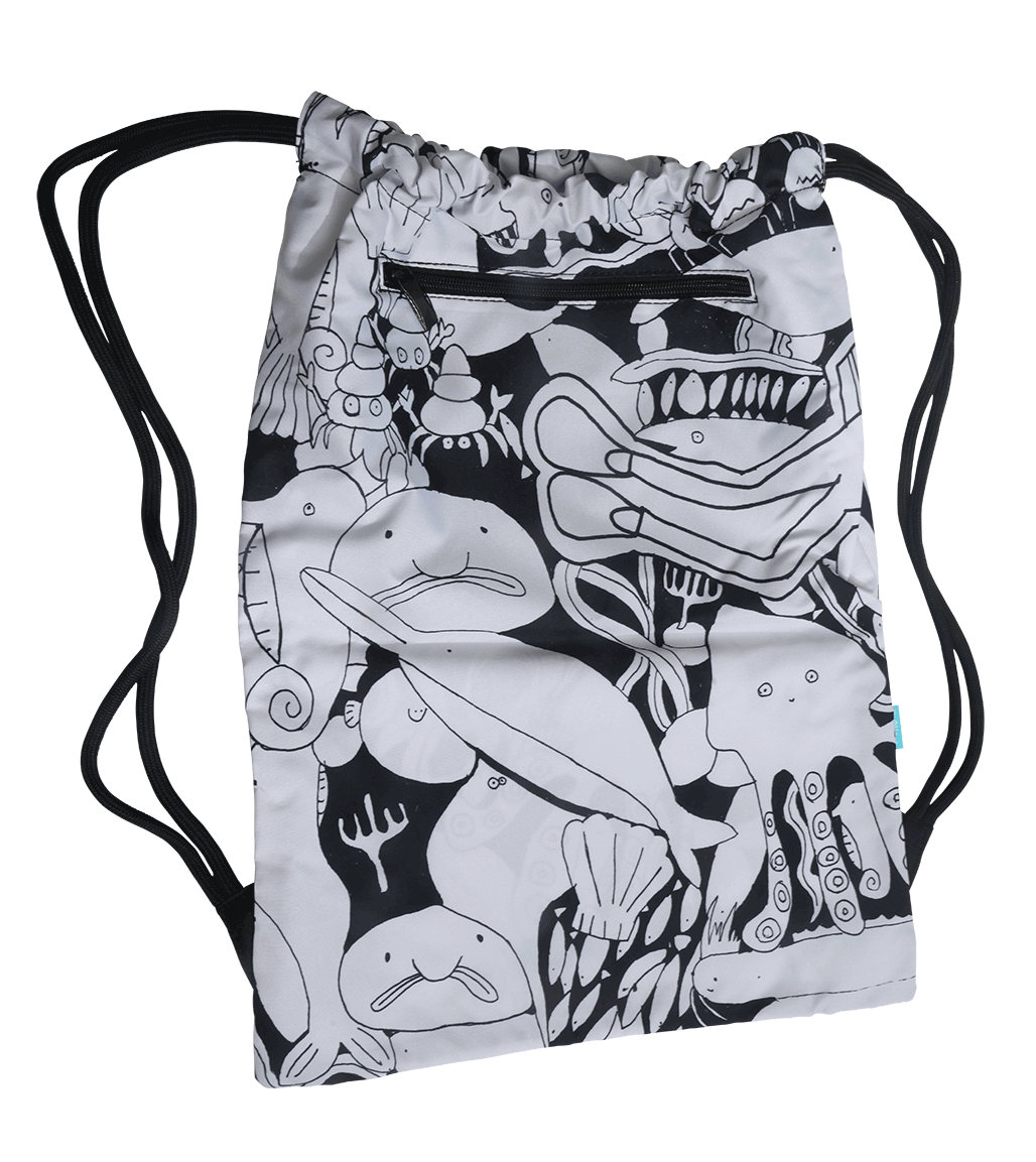 Big Drawstring Bag - Diving with Sea Friends