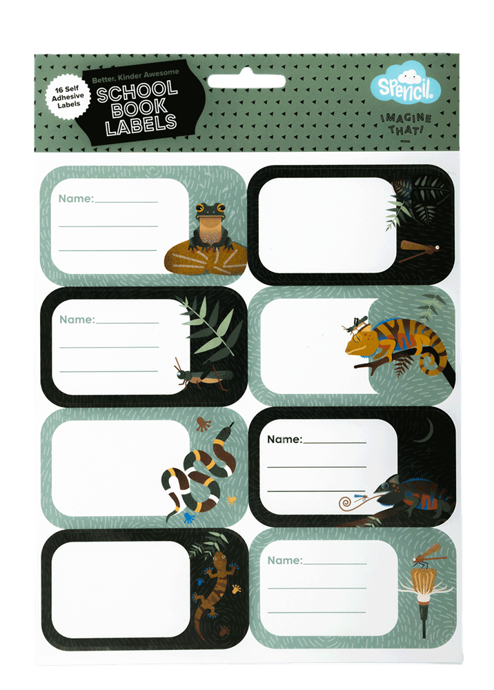 Book Labels - Quirky Chameleon