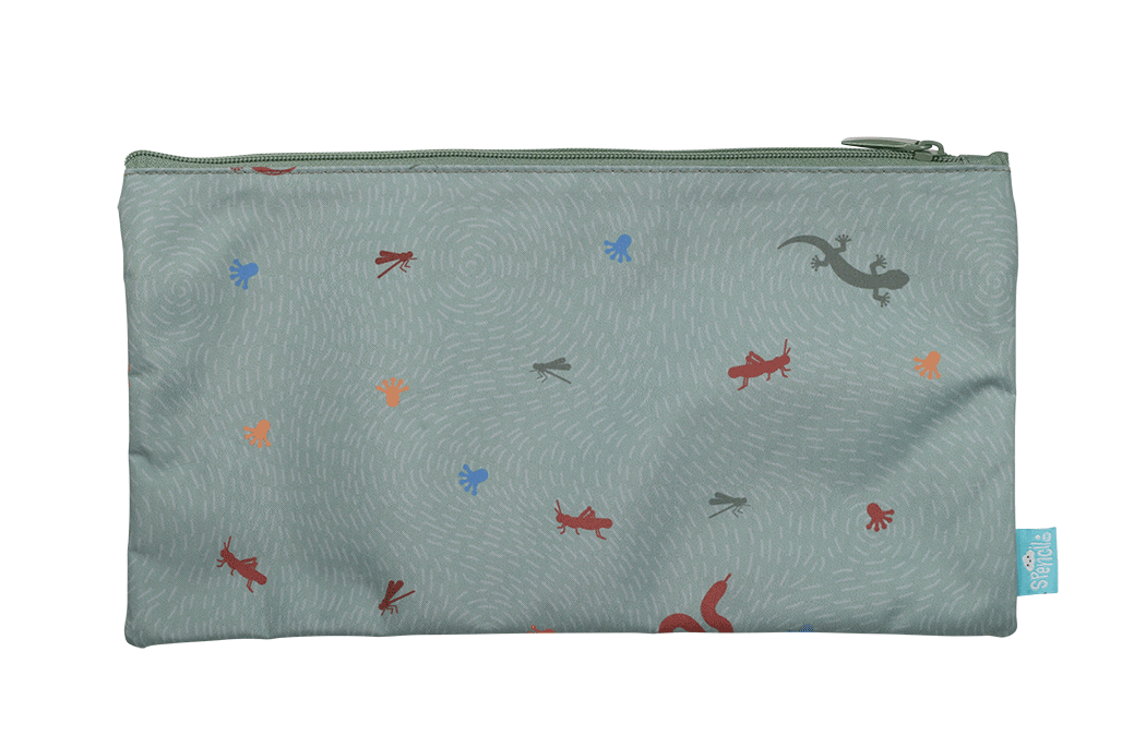 Twin Zip Pencil Case - Quirky Chameleon