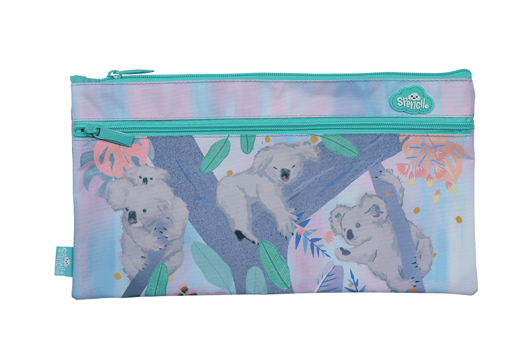 Twin Zip Pencil Case - Koala Daydream