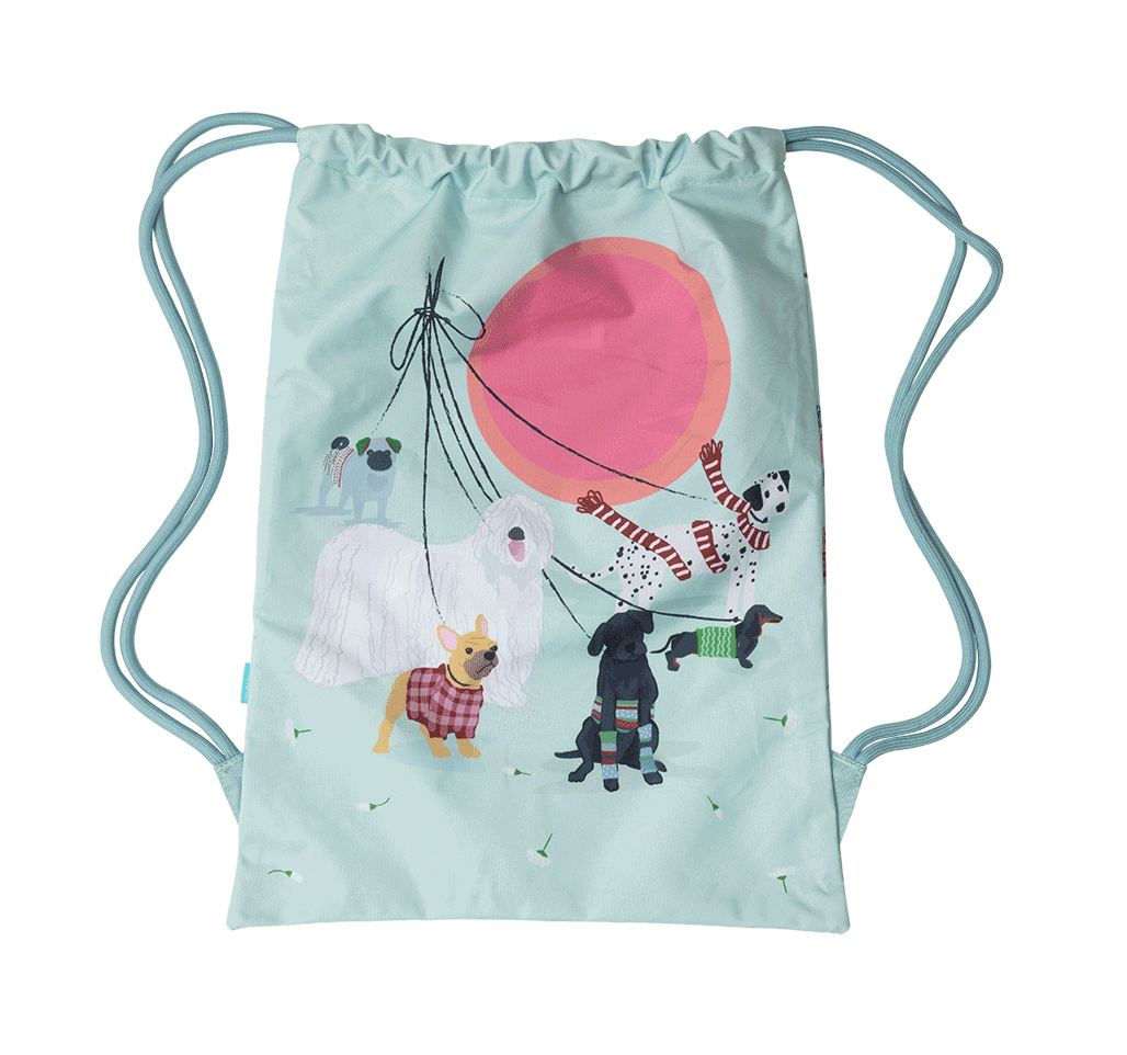 Big Drawstring Bag - Pooches on Parade