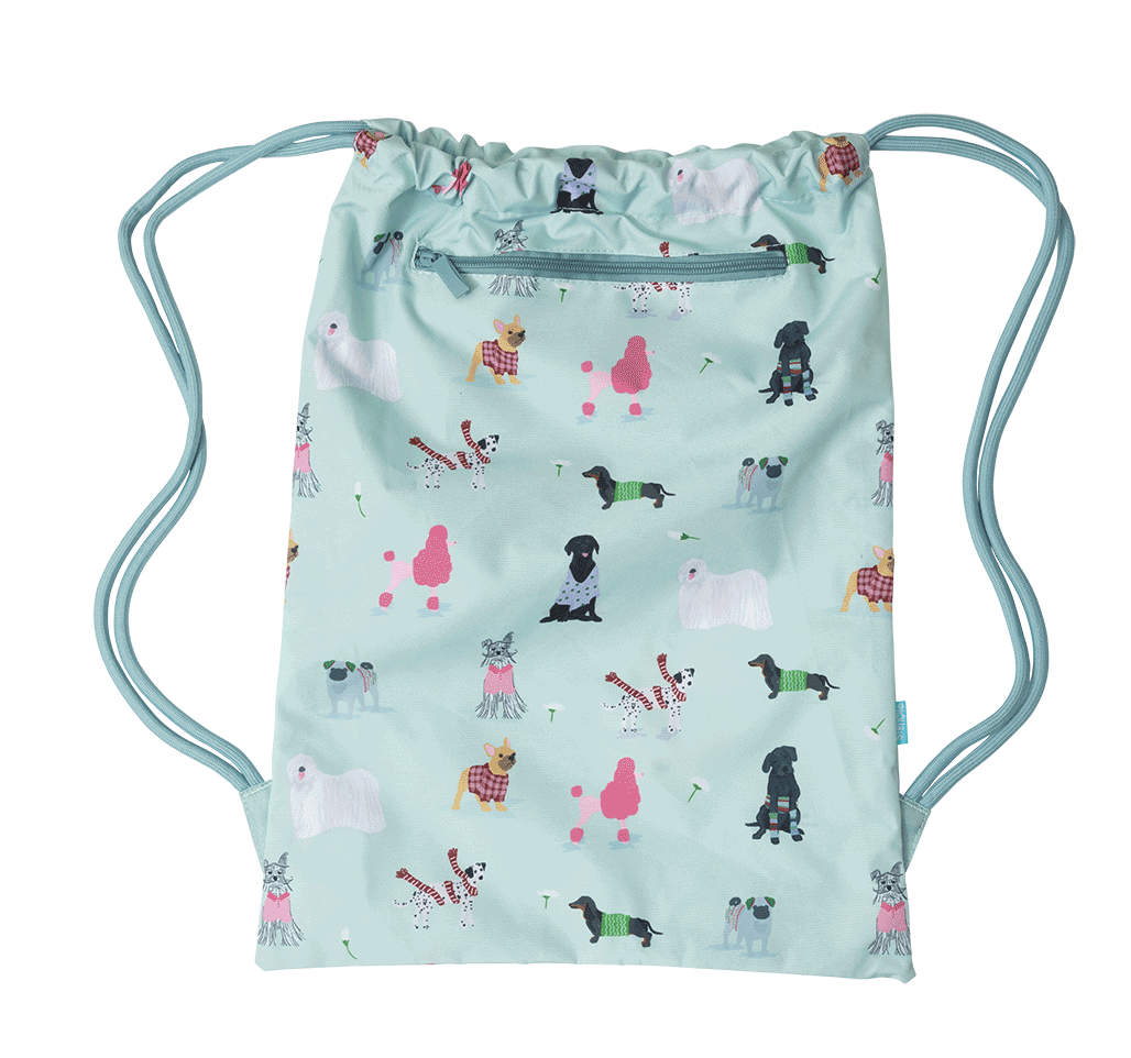 Big Drawstring Bag - Pooches on Parade