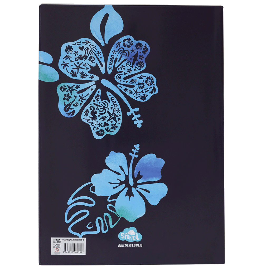 A4 Book Cover - Midnight Hibiscus 2
