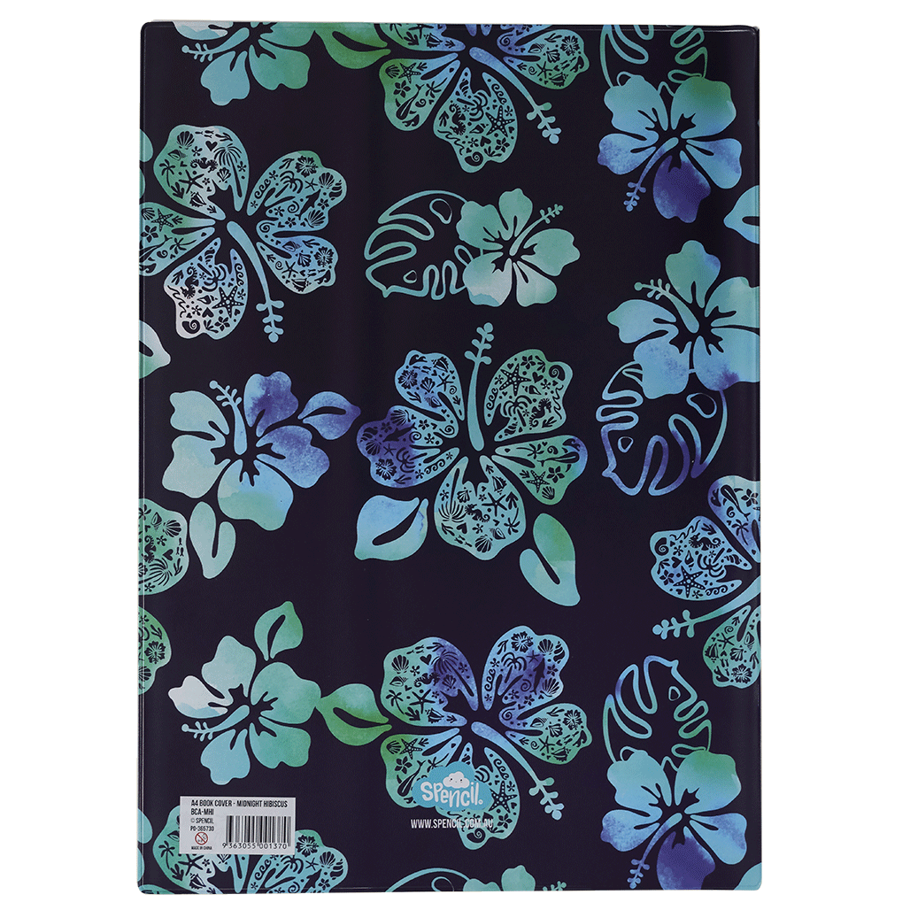 A4 Book Cover - Midnight Hibiscus