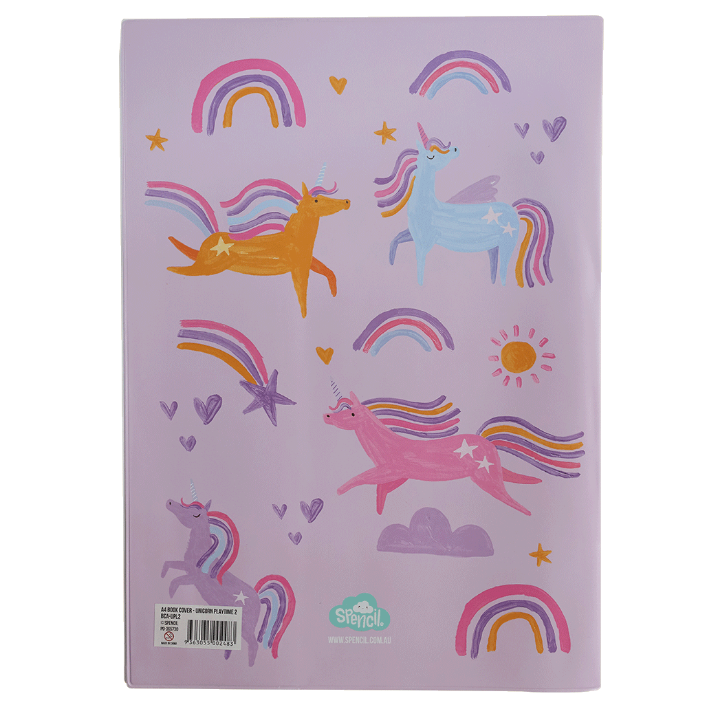 A4 Book Cover - Unicorn Playtime 2