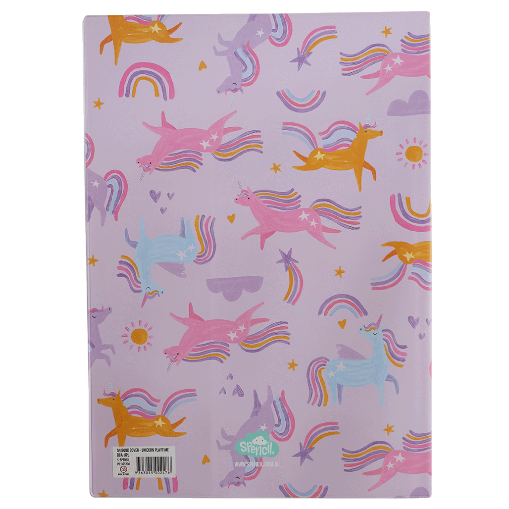 A4 Book Cover - Unicorn Playtime