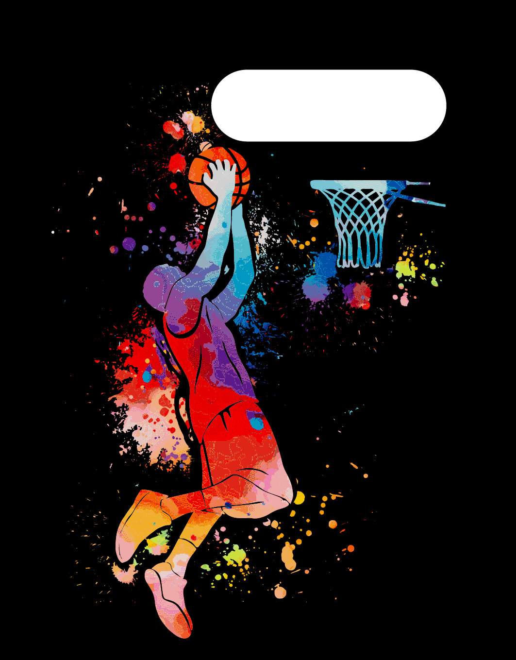 9x7 Exercise Book Cover - Basketball