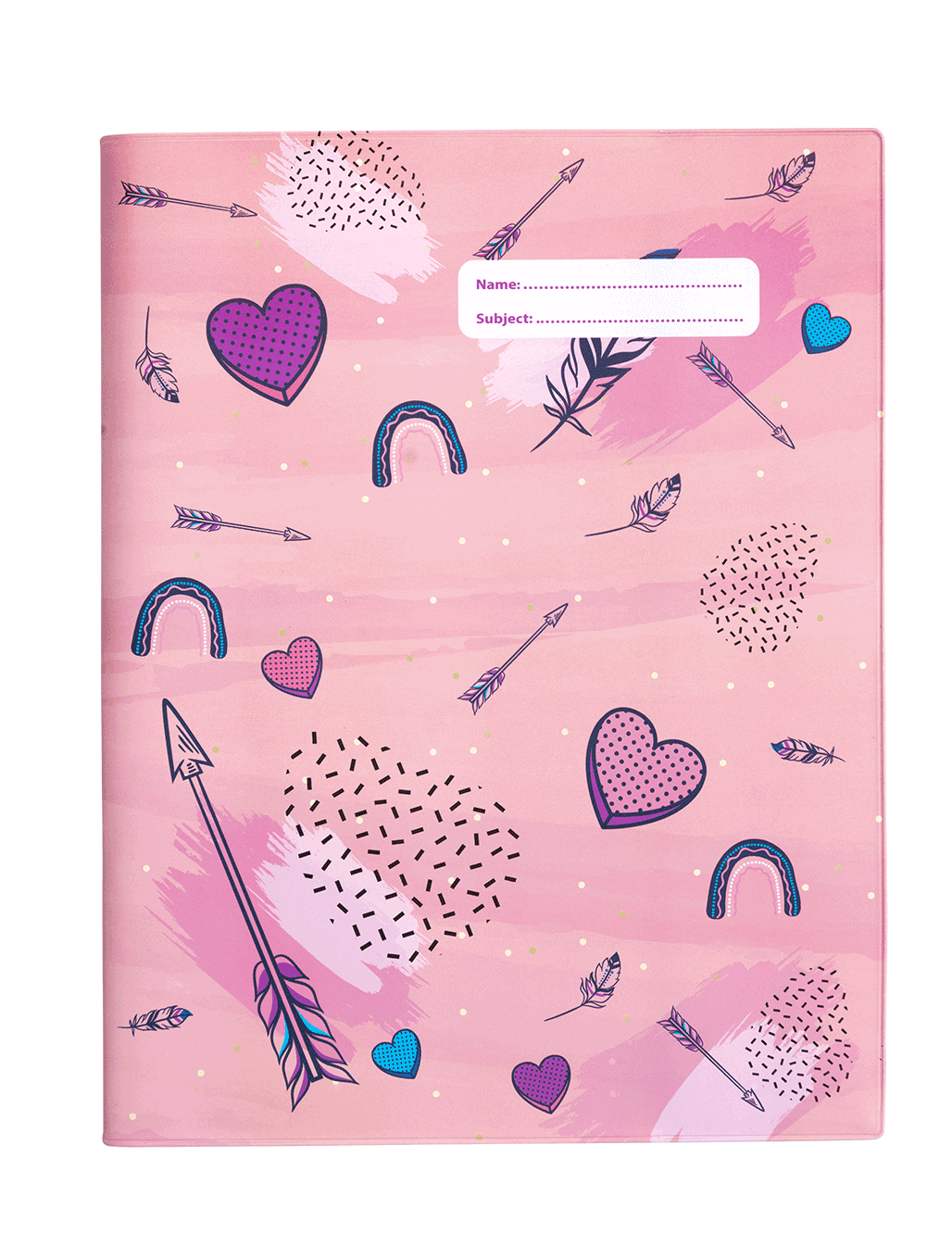 9x7 Exercise Book Cover - Hearts & Arrows 2