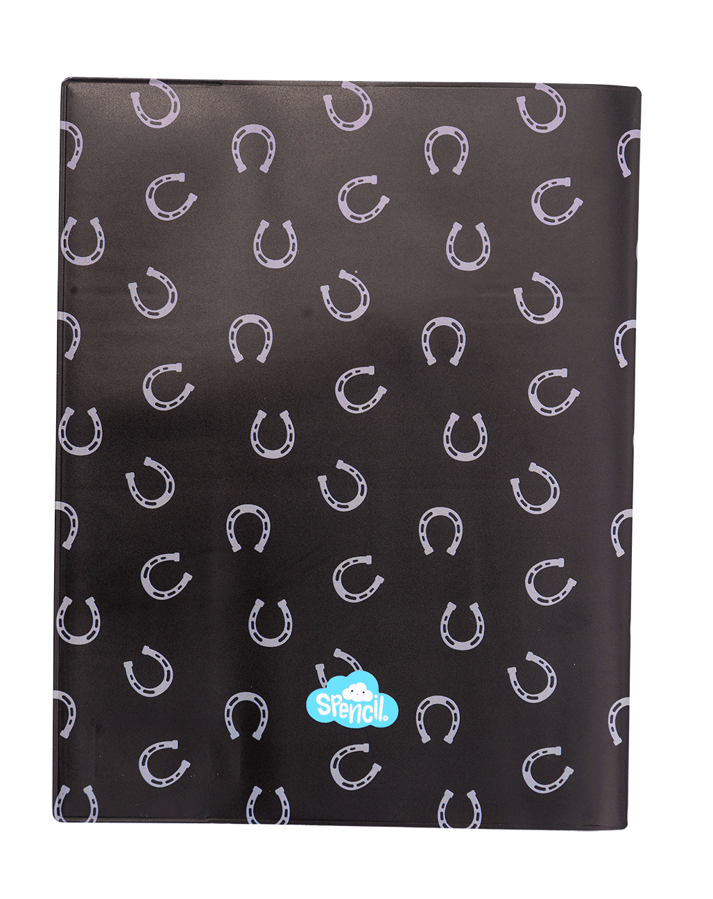 9x7 Exercise Book Cover - Black & White Horse 6