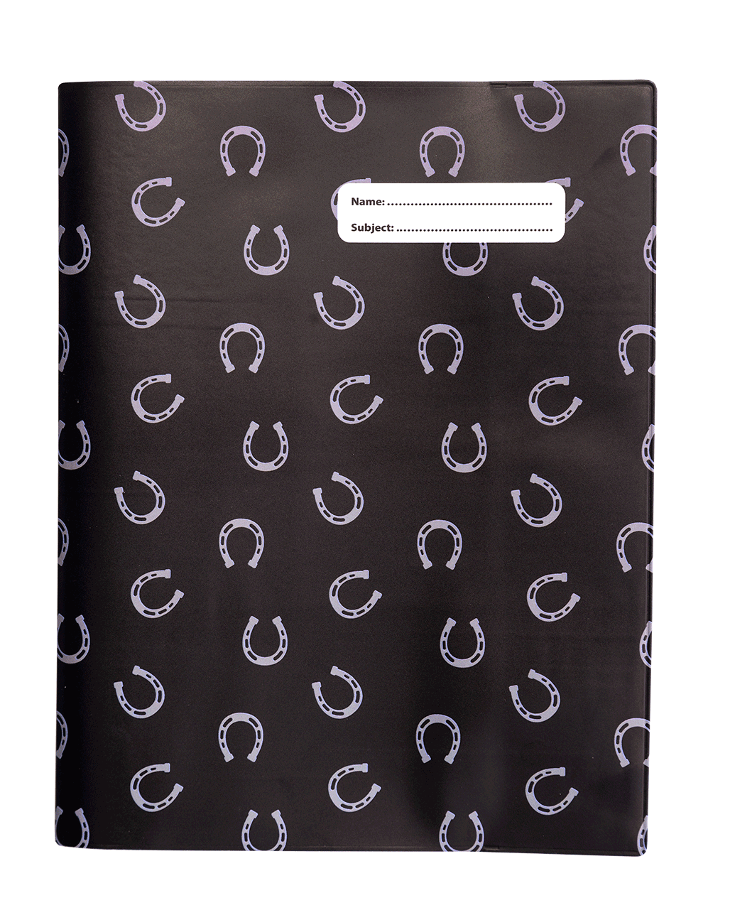 9x7 Exercise Book Cover - Black & White Horse 6