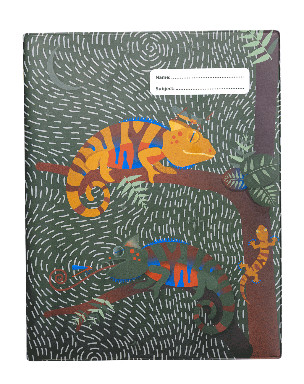 9x7 Exercise Book Cover - Quirky Chameleon 2