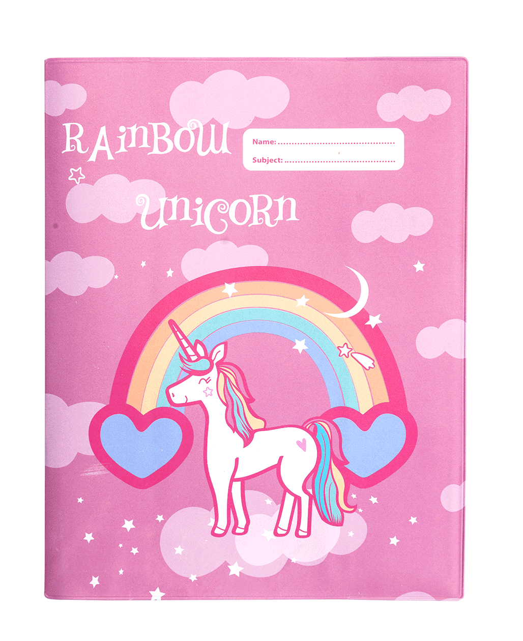 9x7 Exercise Book Cover - Rainbow Unicorn
