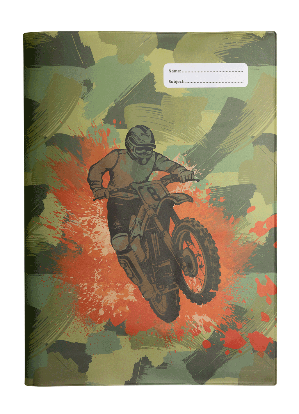 A4 Book Cover - Camo Biker I