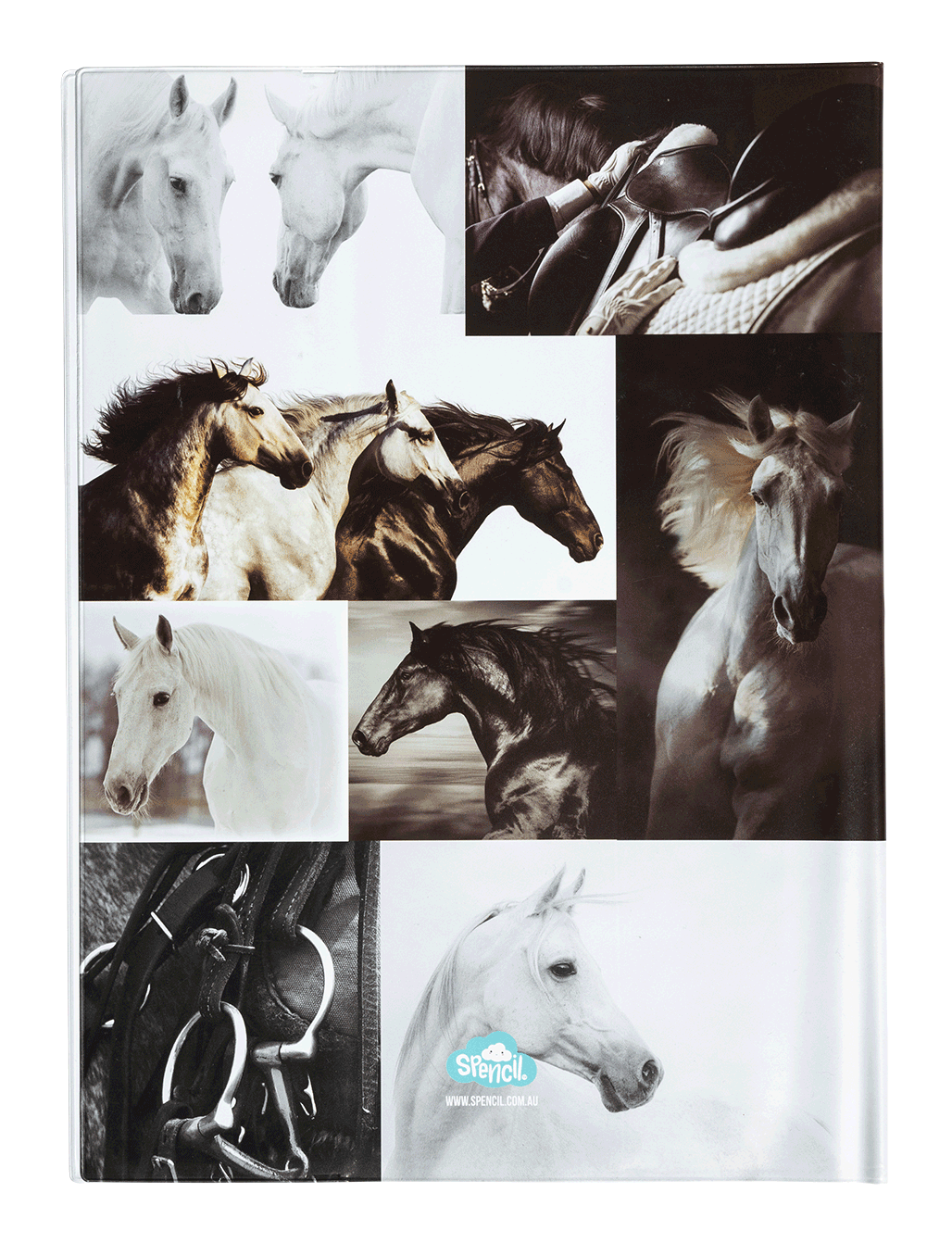 Scrapbook Cover - Black & White Horses IV