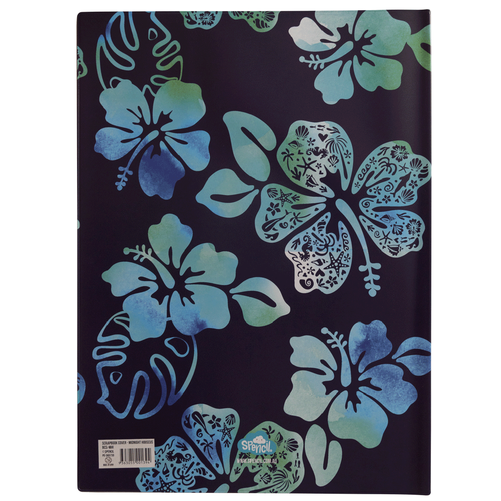 Scrapbook Cover - Midnight Hibiscus