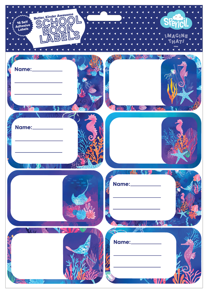 Book Labels - Coral Garden