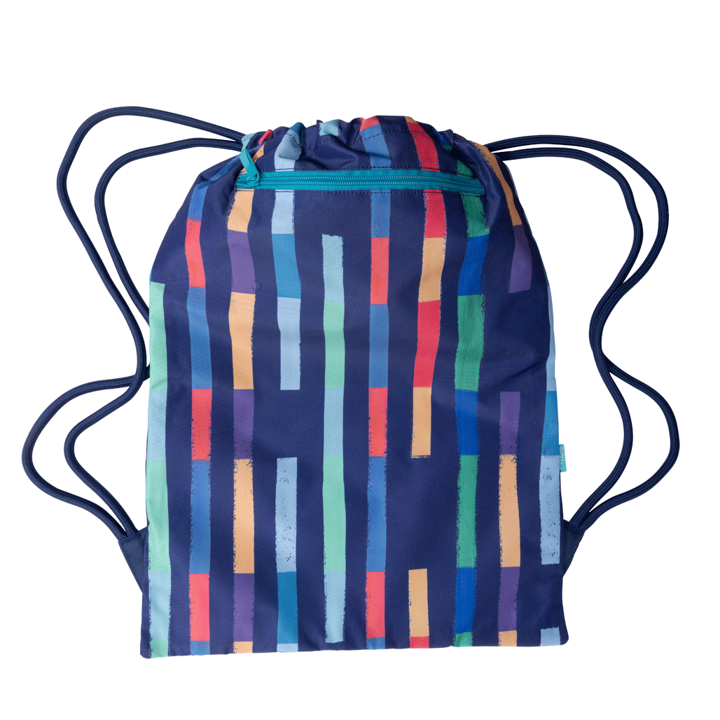 Big Drawstring Bag - Bright Stripes