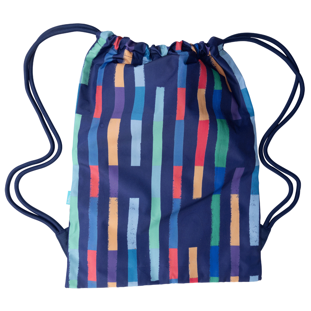 Big Drawstring Bag - Bright Stripes