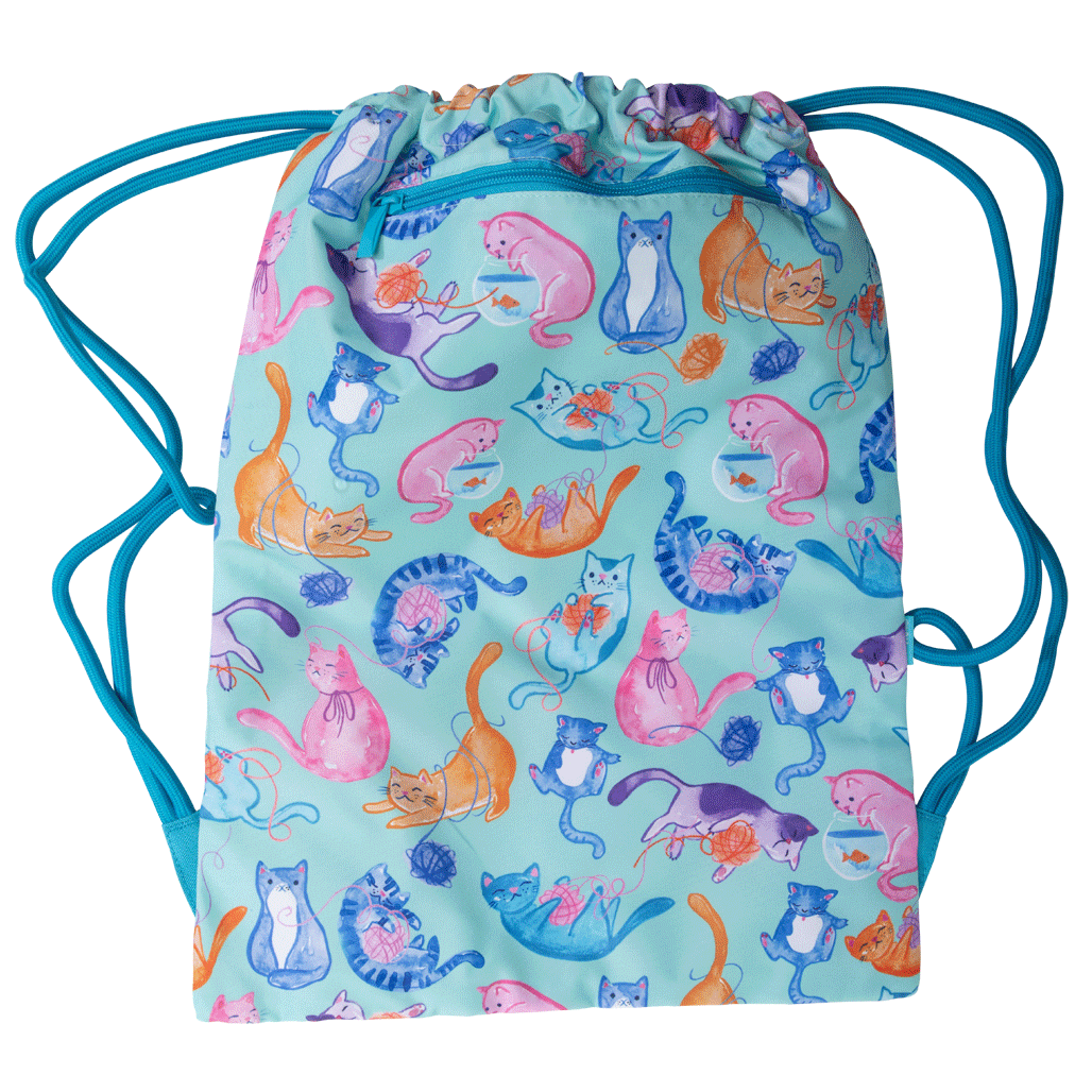 Big Drawstring Bag - Crazy Cats