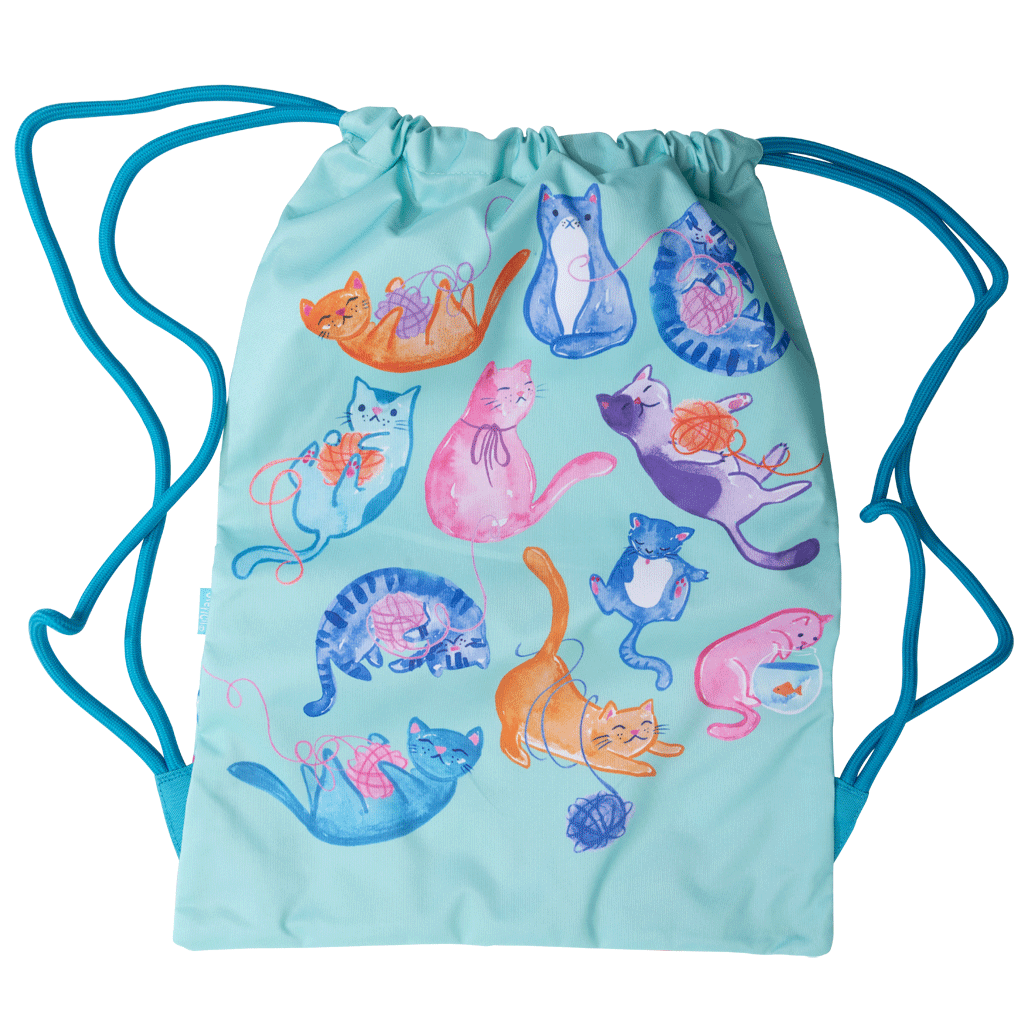 Big Drawstring Bag - Crazy Cats