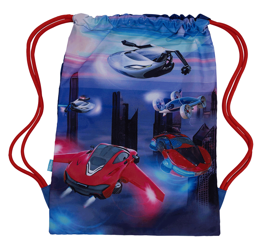 Big Drawstring Bag - Flying Cars