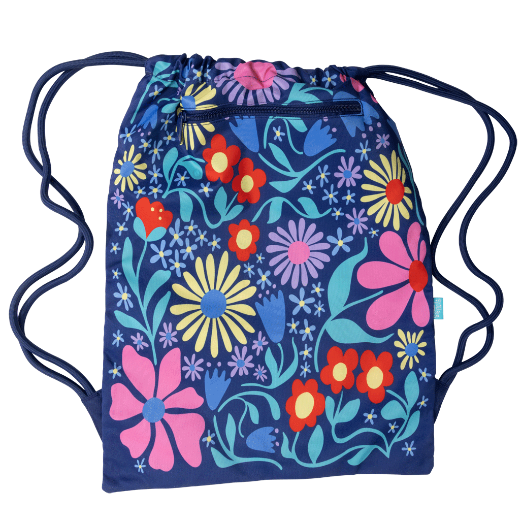 Big Drawstring Bag - Flower Fun