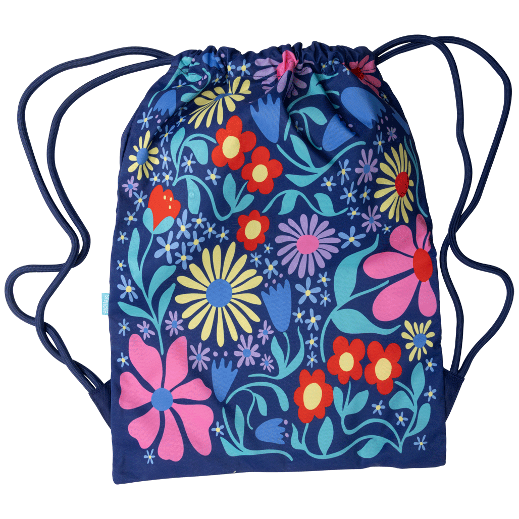 Big Drawstring Bag - Flower Fun