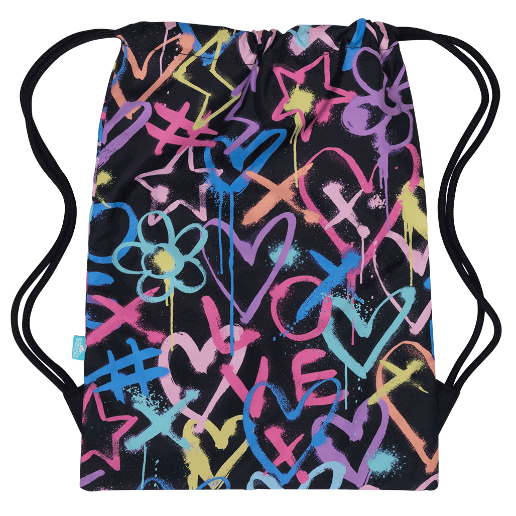 Big Drawstring Bag - Hearts & Crosses