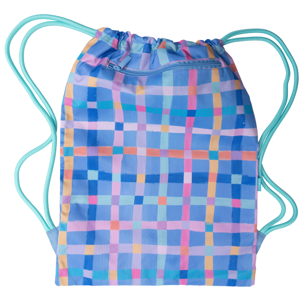 Big Drawstring Bag - Pastel Plaid