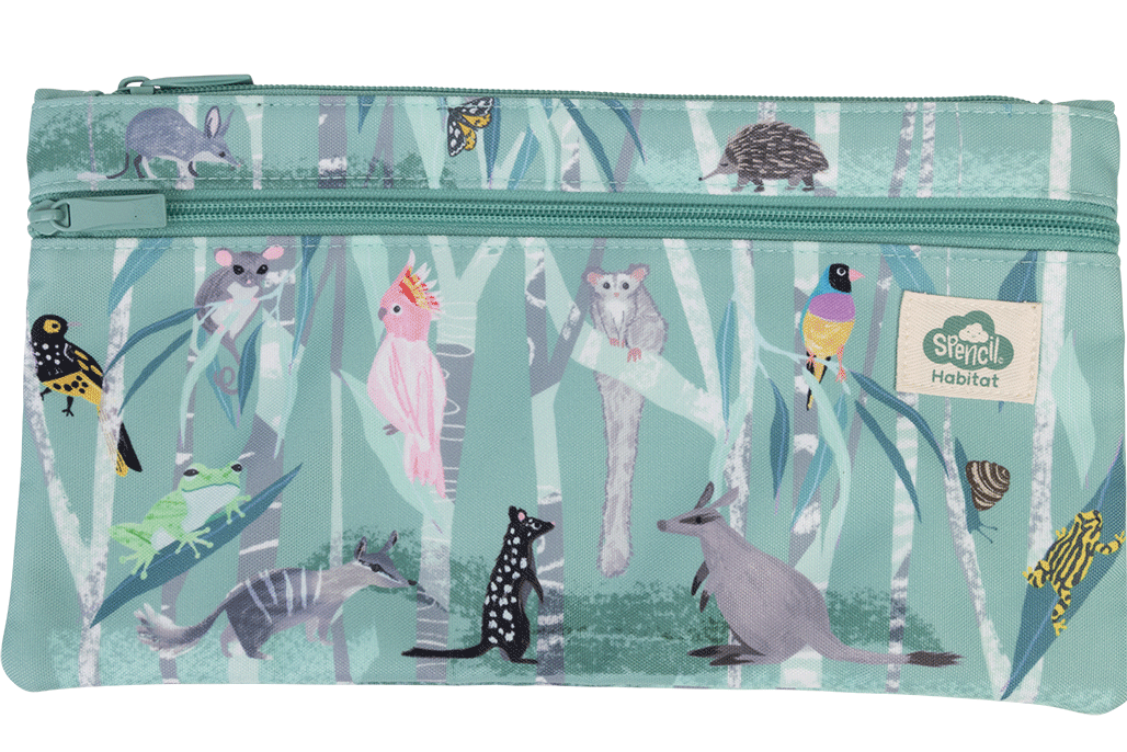 Habitat Twin Zip Pencil Case - Threatened Aussies