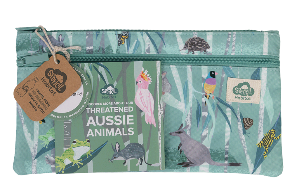 Habitat Twin Zip Pencil Case - Threatened Aussies