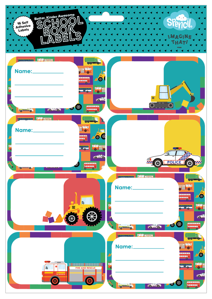 Book Labels - Transport Town