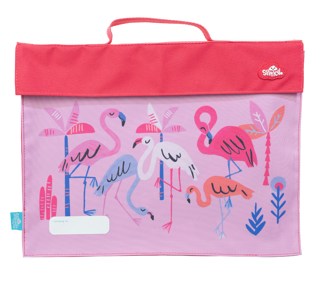 Library Bag - Flamingo Splash