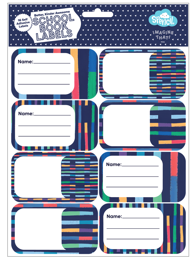 Book Labels - Bright Stripes