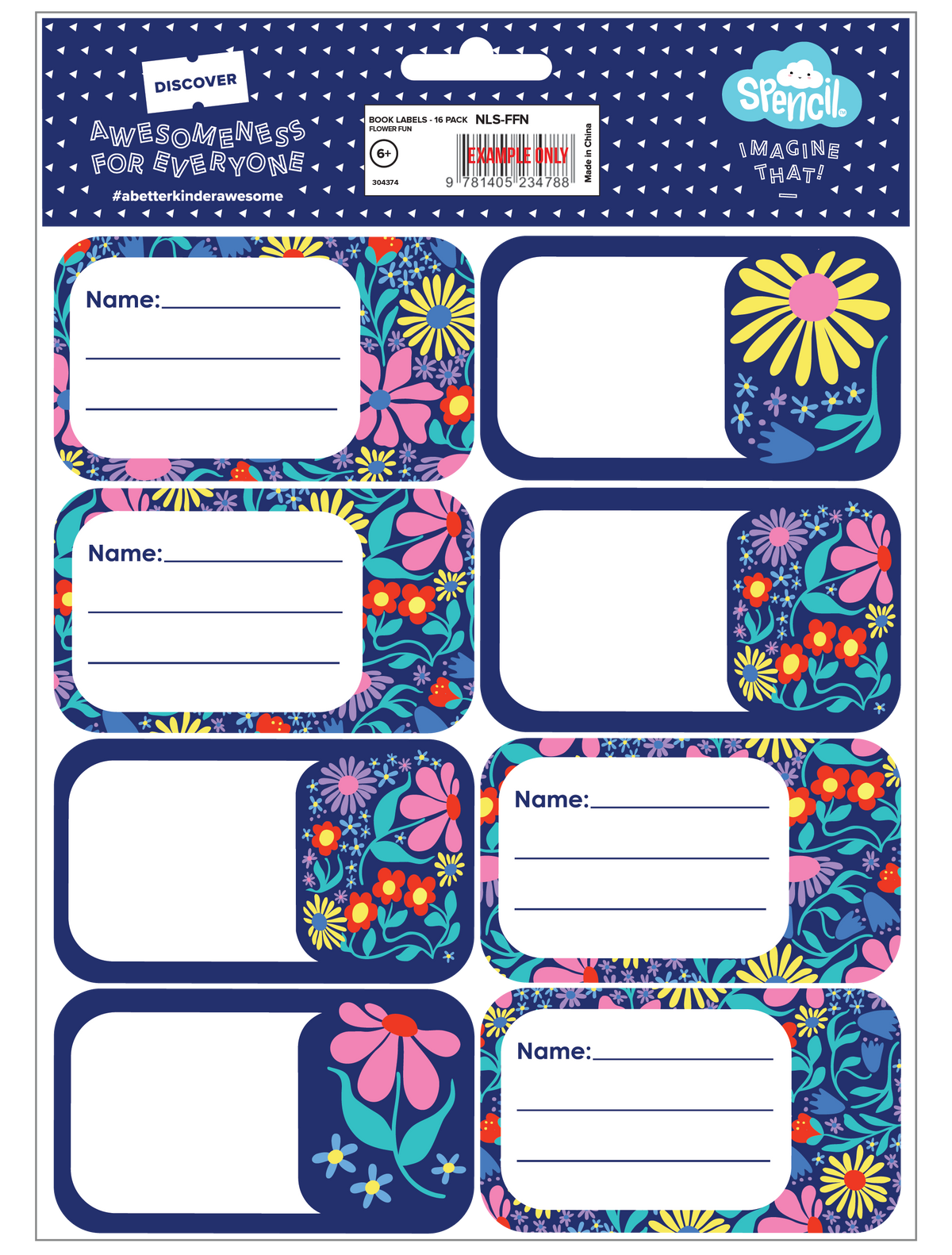 Book Labels - Flower Fun