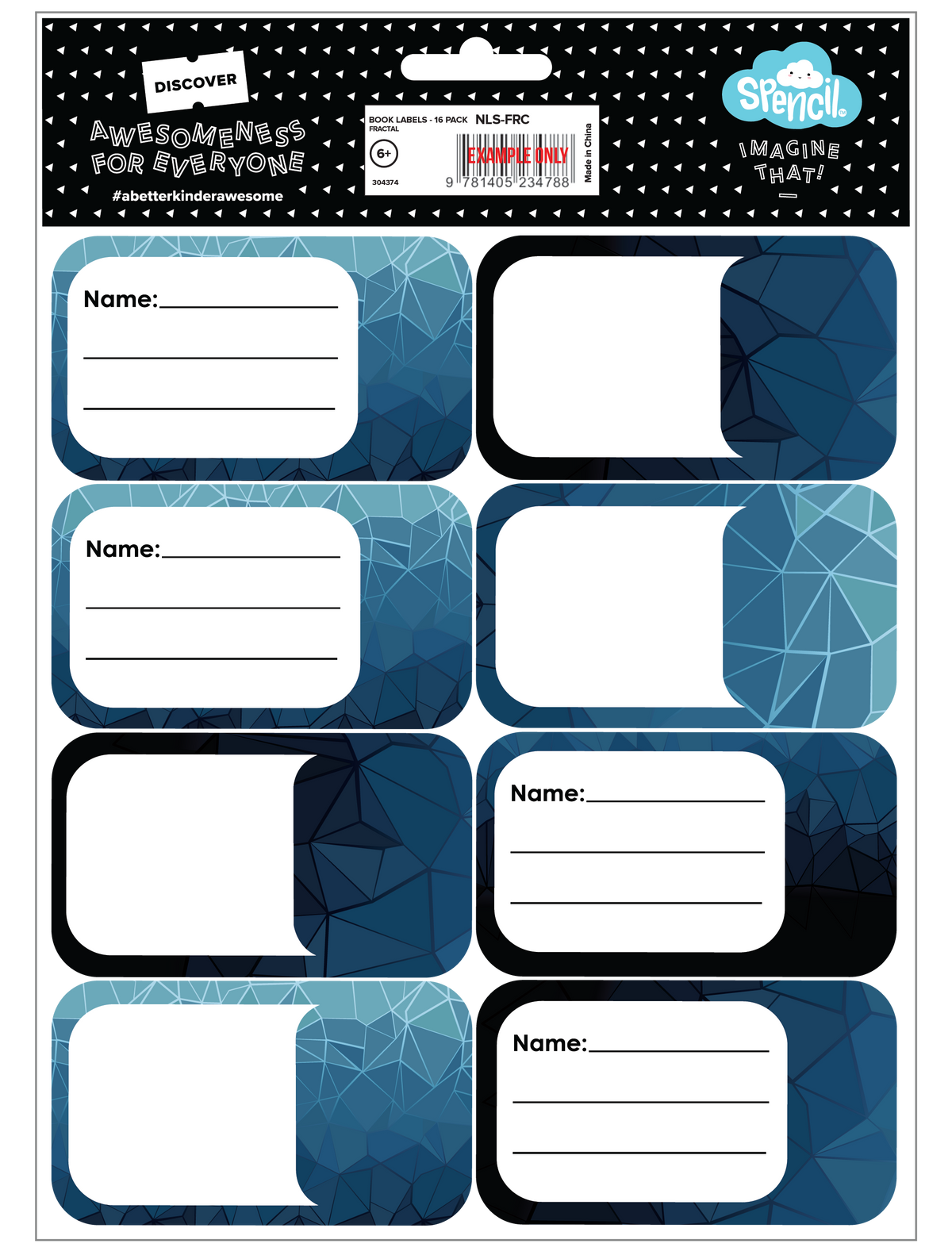 Book Labels - Fractal
