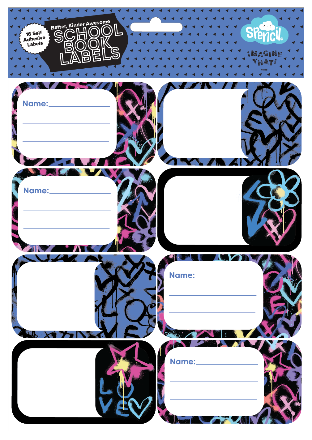 Book Labels - Hearts & Crosses