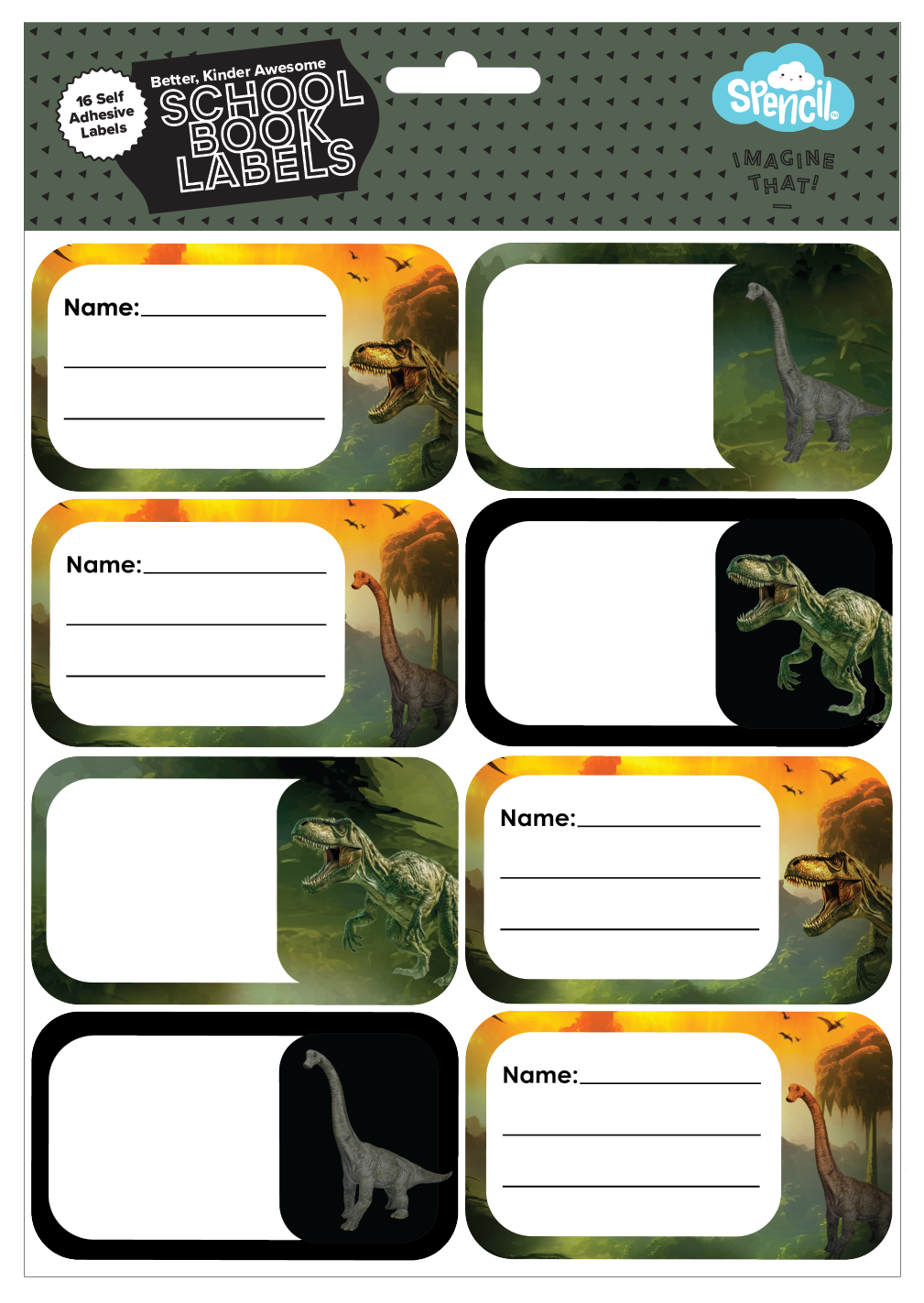 Book Labels - Jurassic Kingdom
