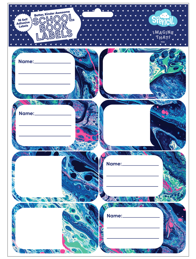 Book Labels - Liquid Marble