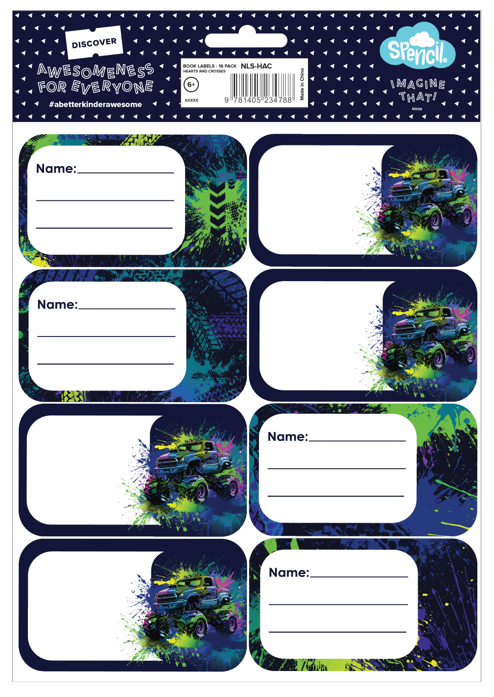 Book Labels - Mega Wheels