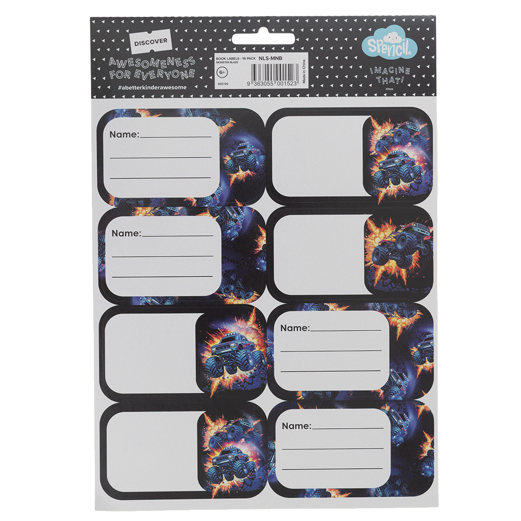 Book Labels - Monster Blaze