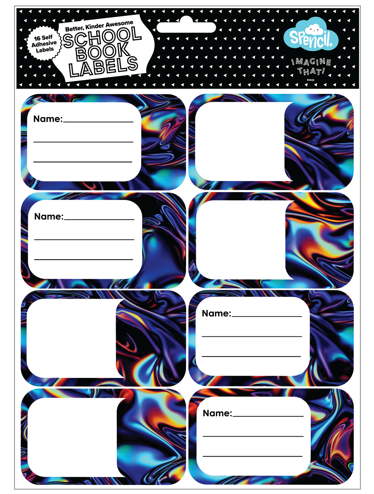 Book Labels - Metallic Waves