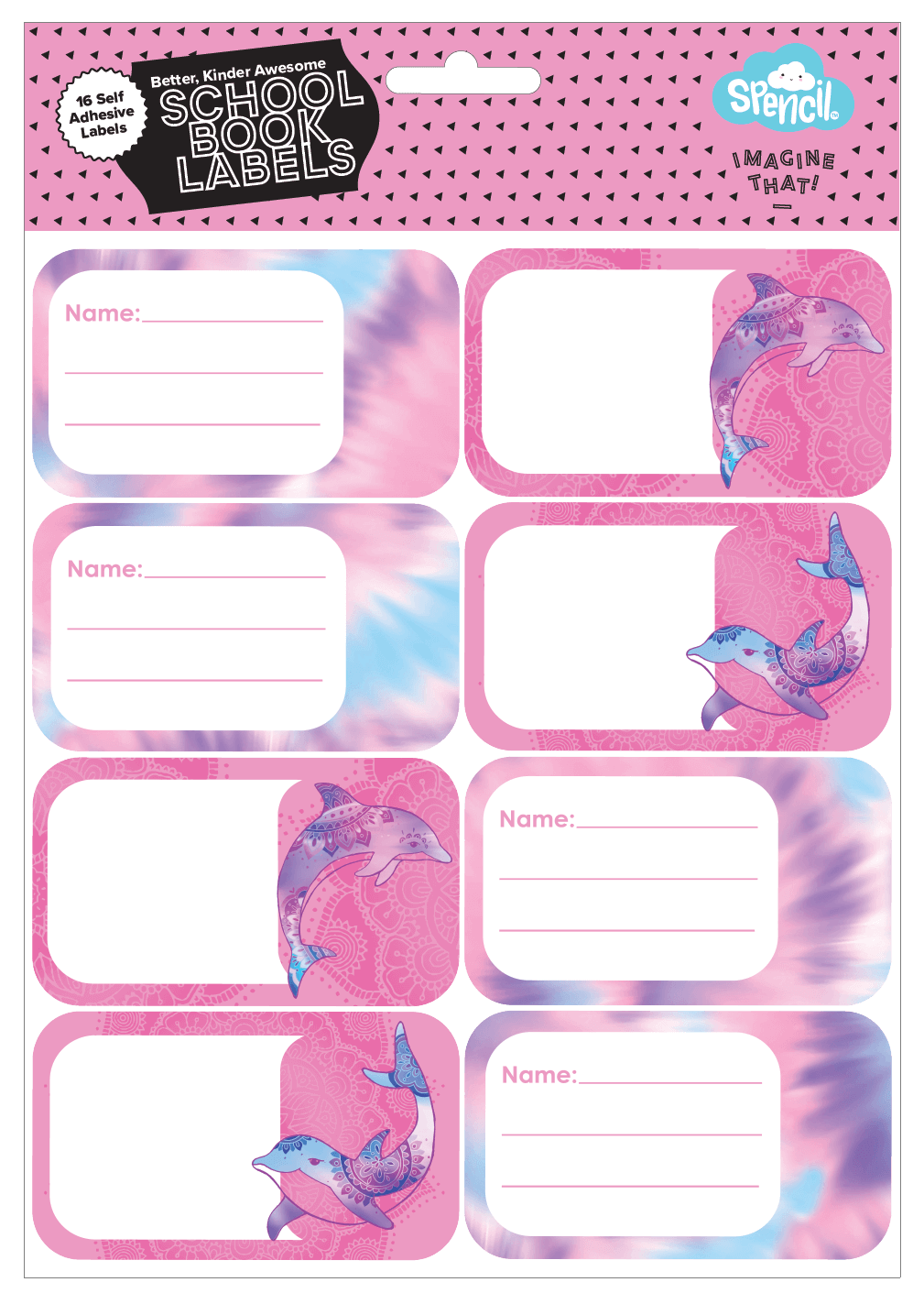 Book Labels - Tie Dye Splash