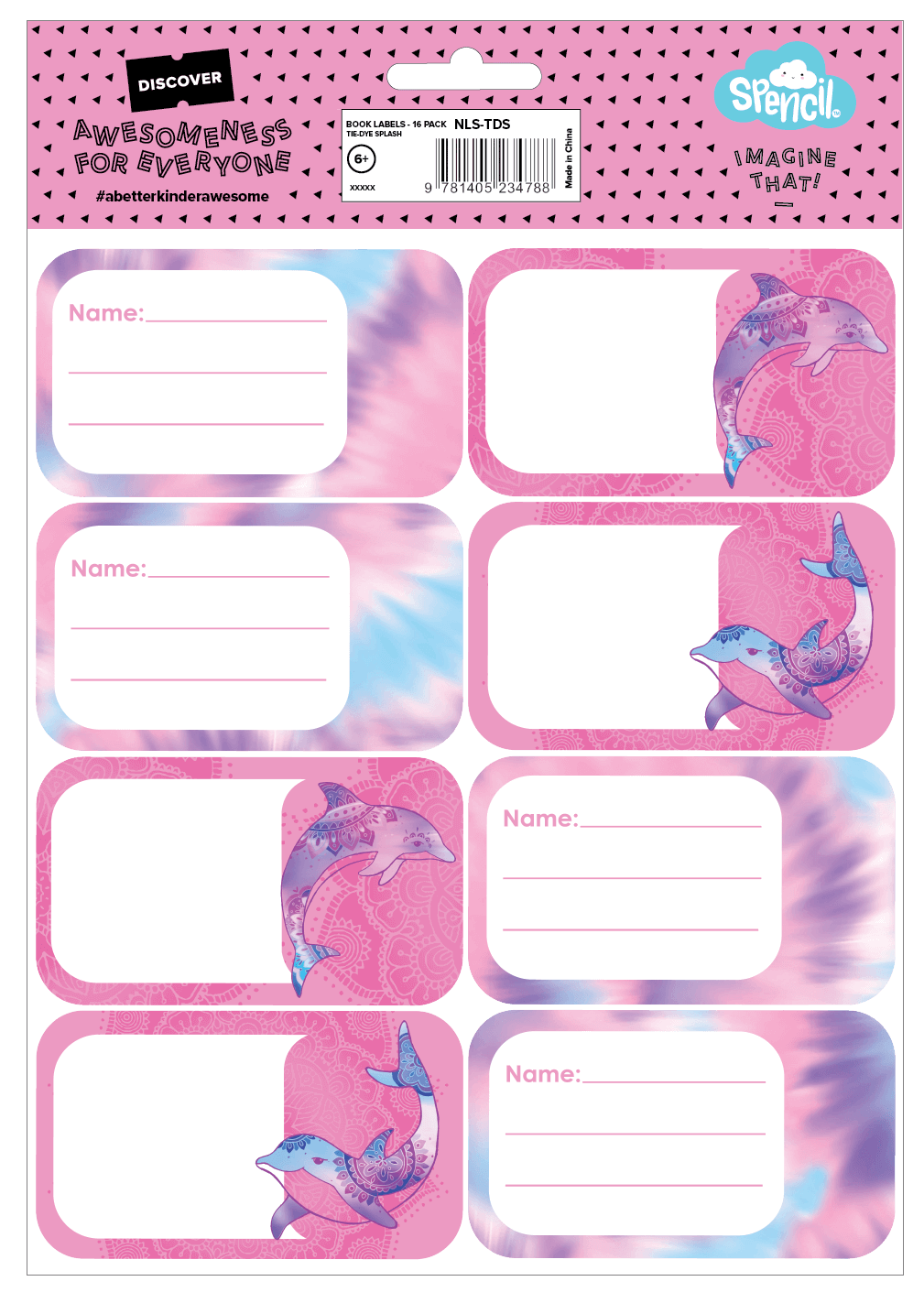 Book Labels - Tie Dye Splash